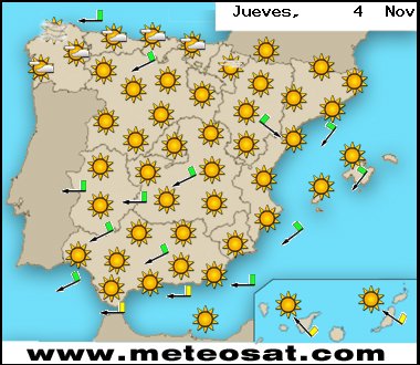 Mapa de la previsión para mañana