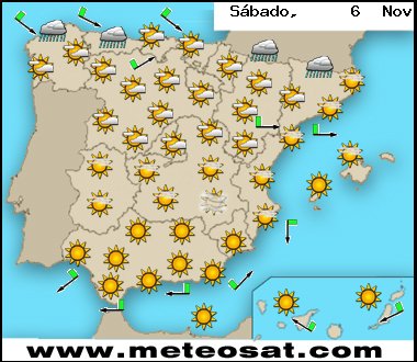 Mapa de la previsión para dentro de tres días