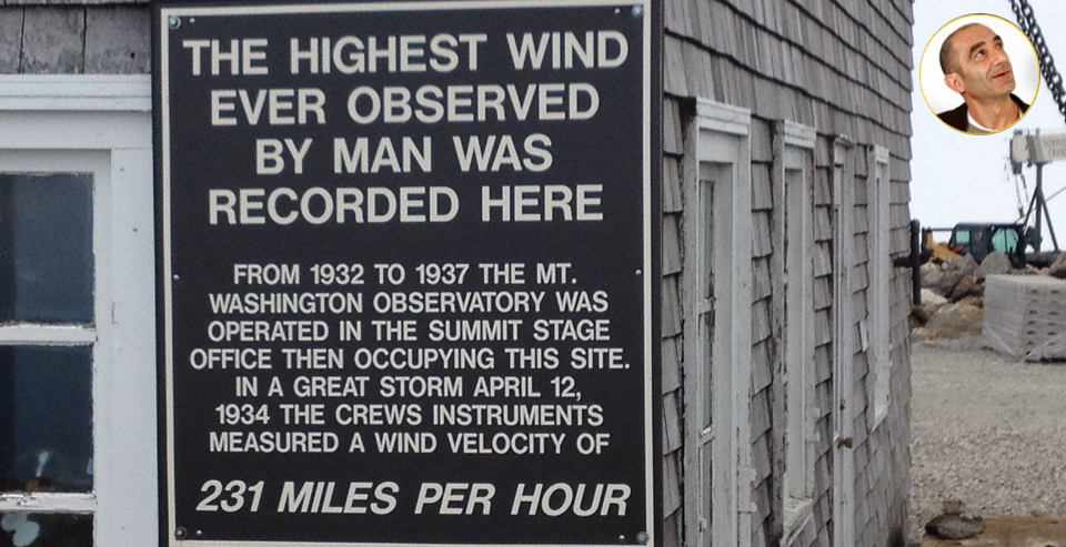 Pesadilla en el Monte Washington. Rcord de velocidad del viento.