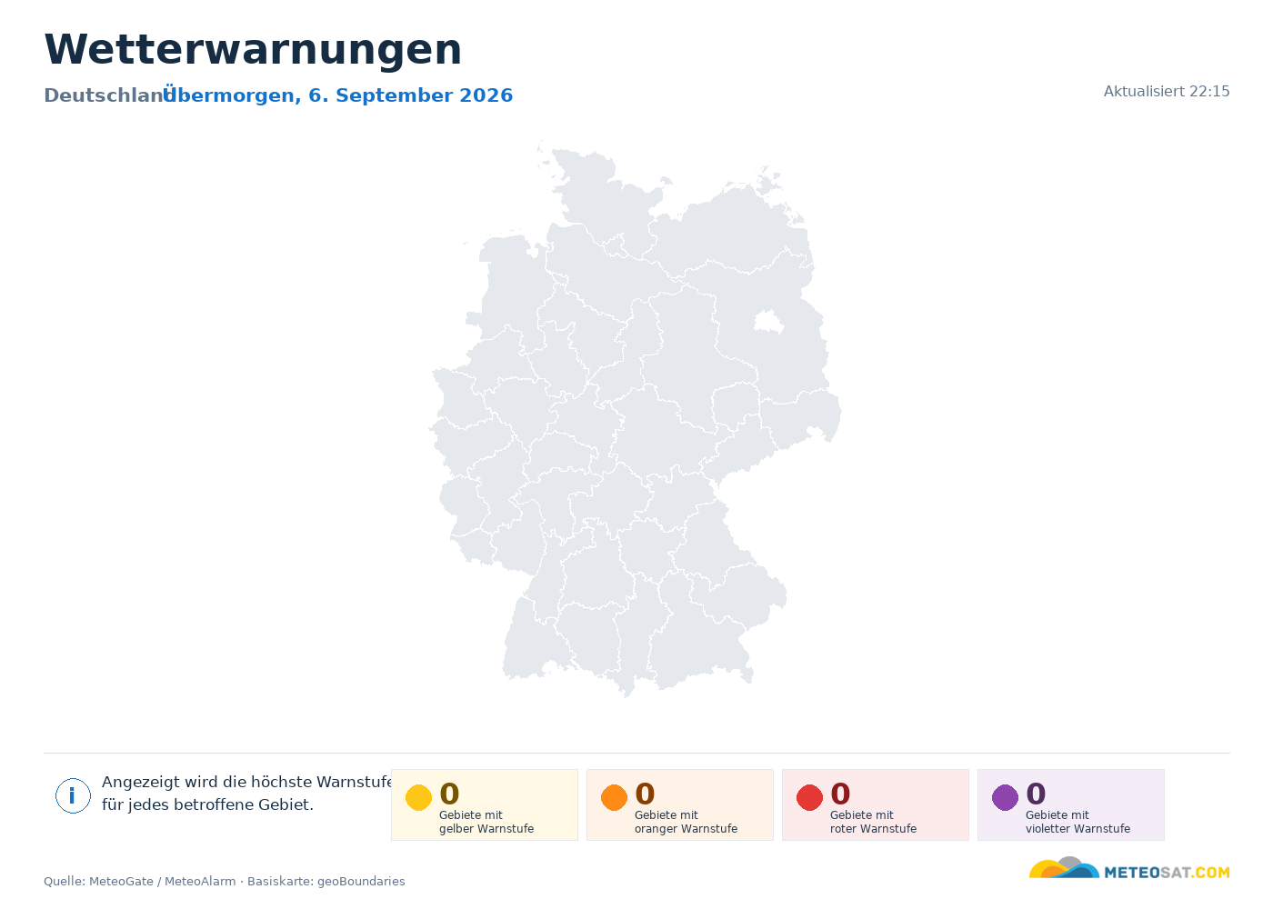 Karte der Wetterwarnungen in Deutschland