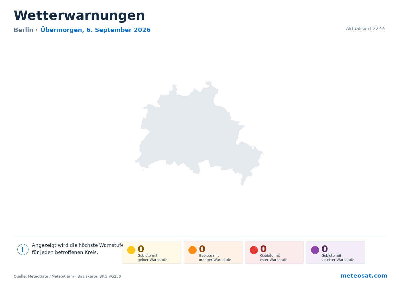 Karte der Wetterwarnungen für Berlin