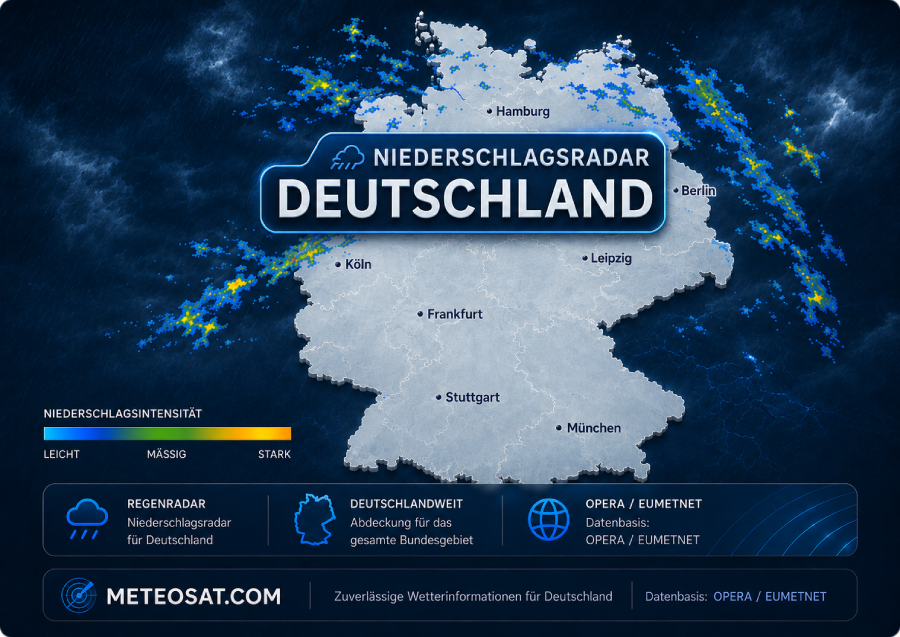 Aktuelles Niederschlagsradar für Deutschland