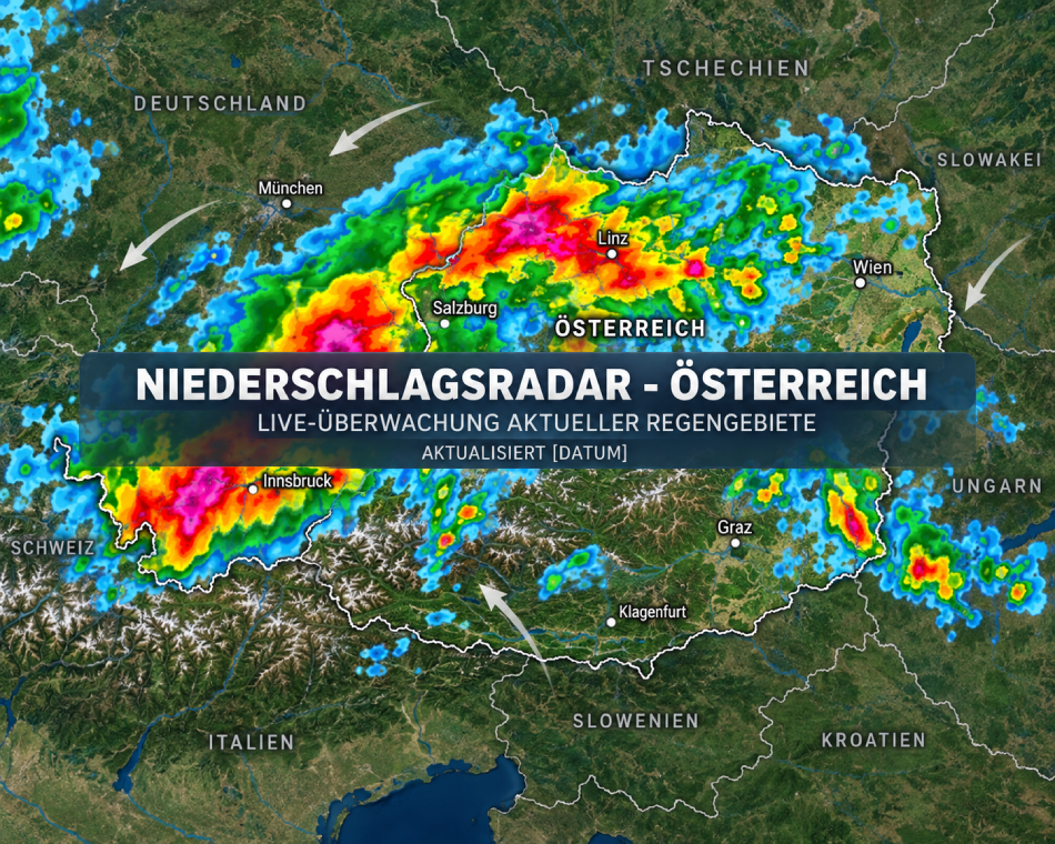 Aktuelles Niederschlagsradar für Österreich