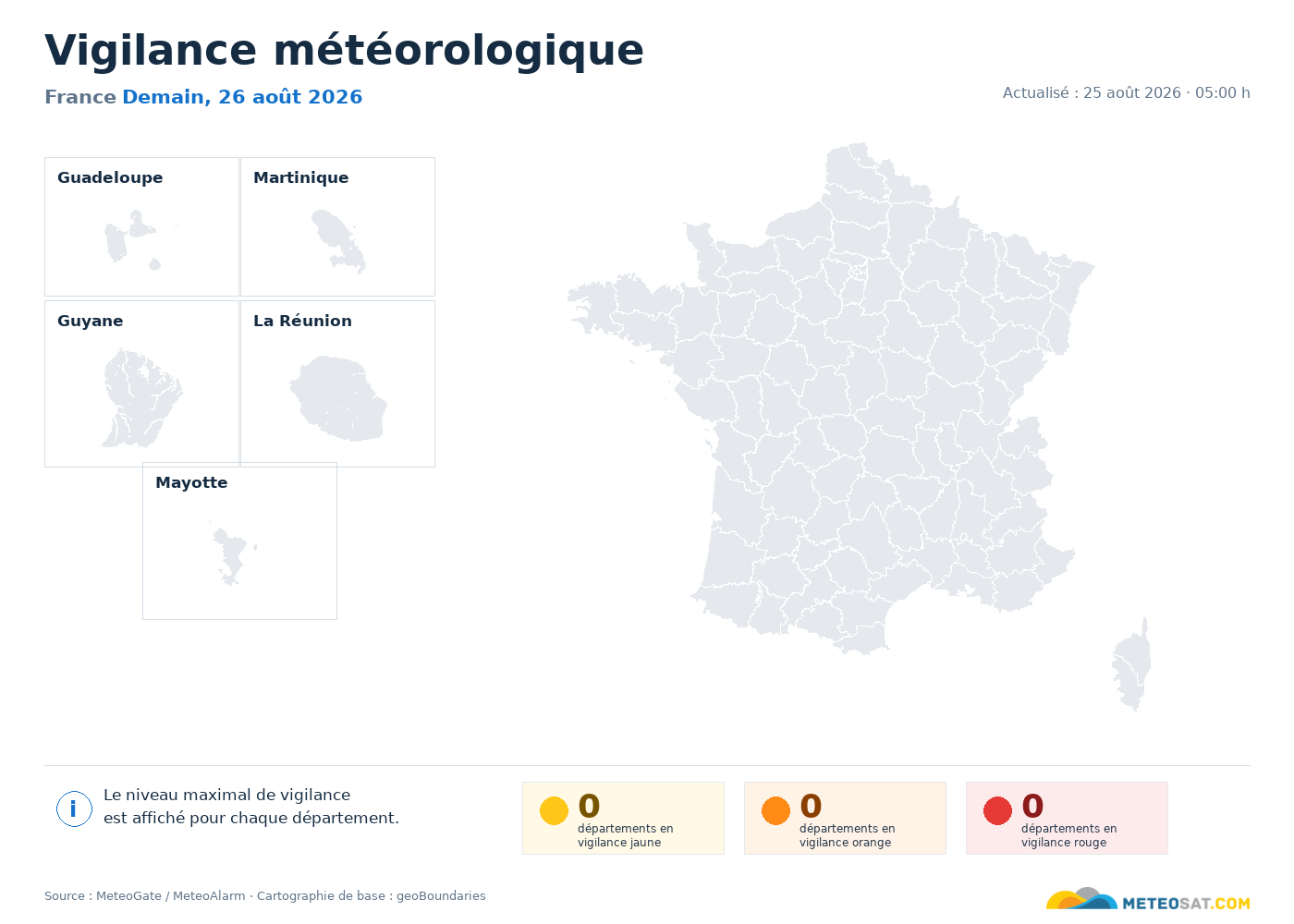 Carte nationale de Vigilance météorologique en France