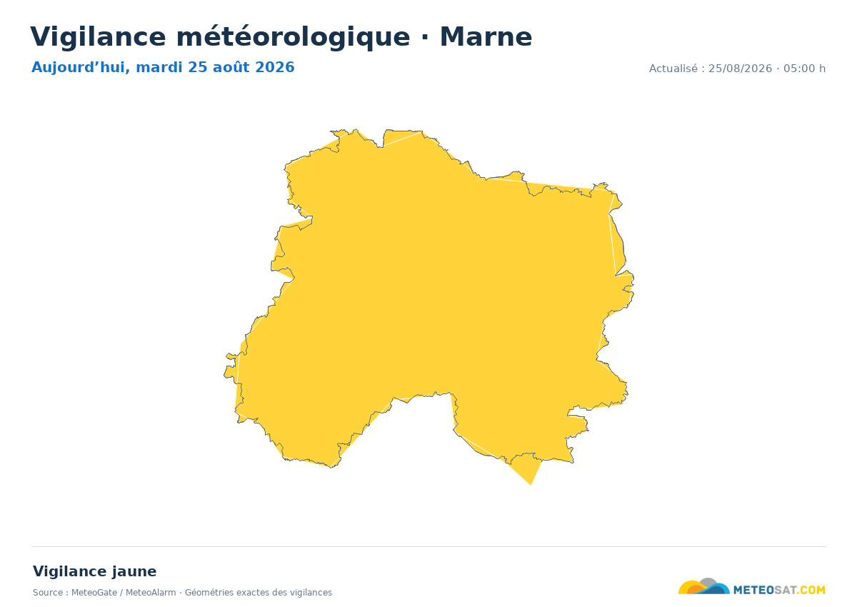 Carte de Vigilance météorologique dans Marne