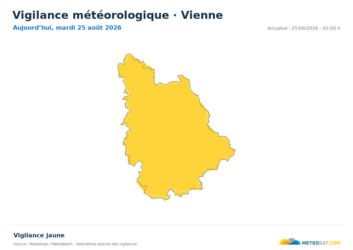 Carte de Vigilance météorologique dans Vienne