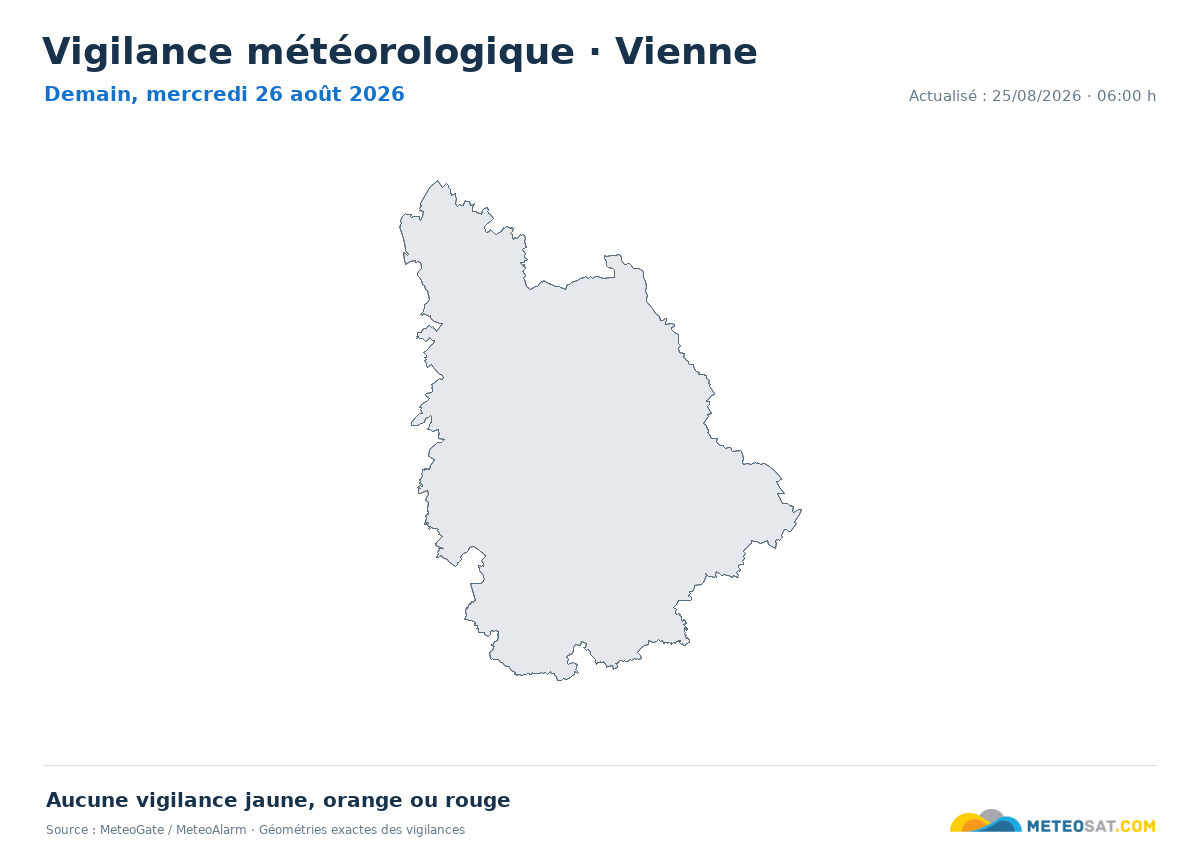 Carte de Vigilance météorologique dans Vienne