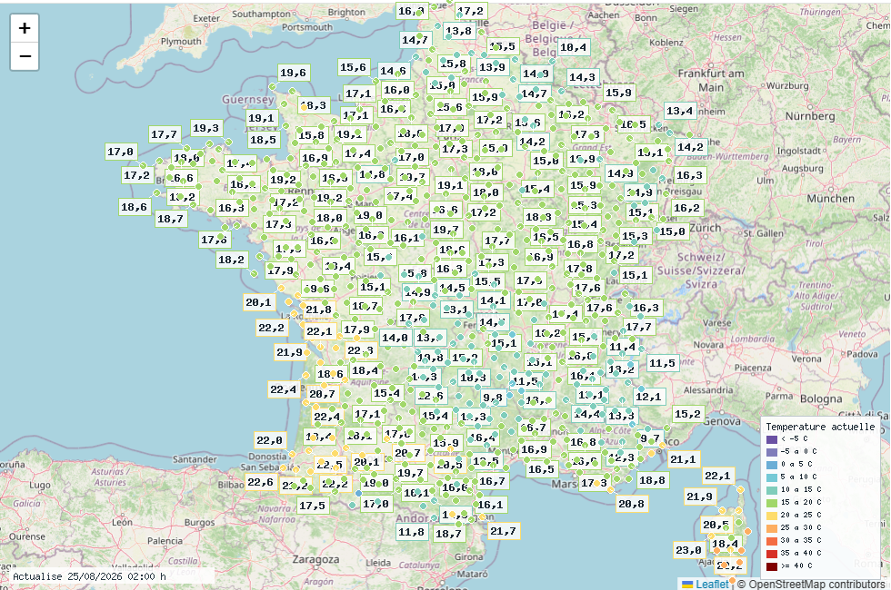 Situation météorologique actuelle en France
