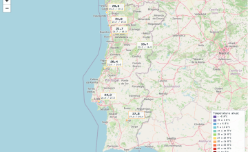Situação meteorológica atual em Portugal