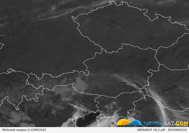 Aktuelles Meteosat-Satellitenbild für Österreich
