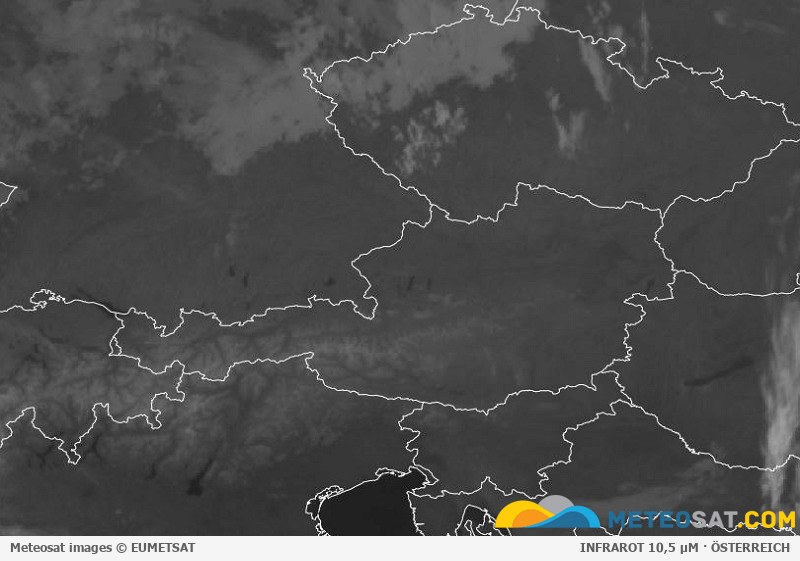 Aktuelles Meteosat-Satellitenbild für Österreich
