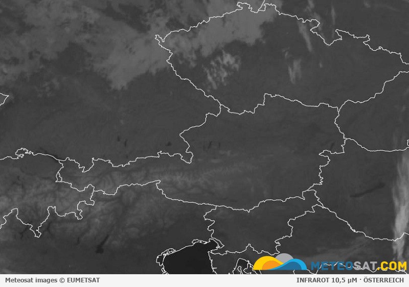 Aktuelles Meteosat-Satellitenbild für Österreich