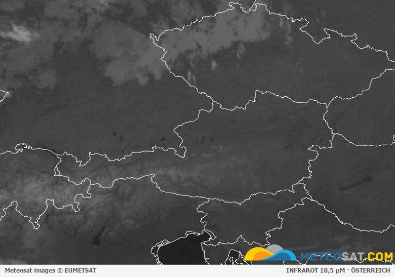 Aktuelles Meteosat-Satellitenbild für Österreich