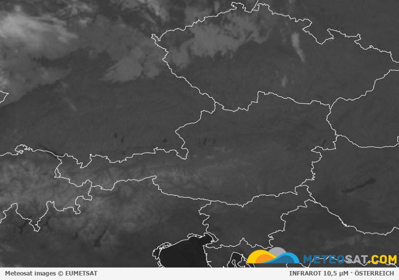 Aktuelles Meteosat-Satellitenbild für Österreich