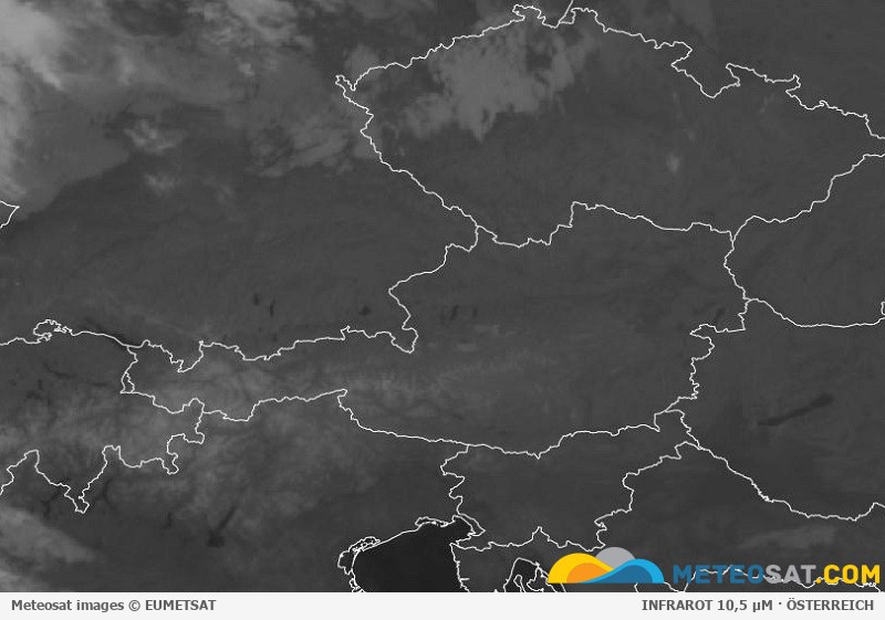 Aktuelles Meteosat-Satellitenbild für Österreich