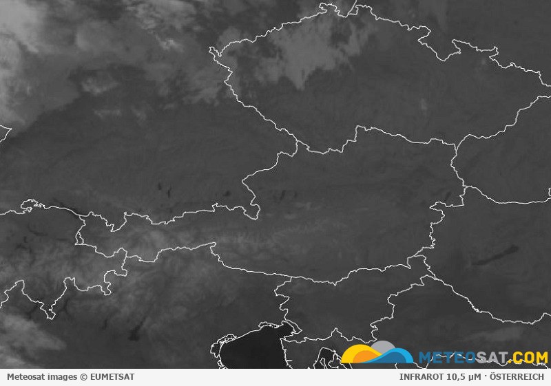 Aktuelles Meteosat-Satellitenbild für Österreich
