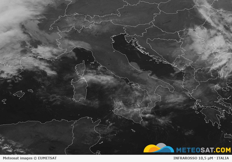 Immagine satellitare Meteosat aggiornata per l’Italia