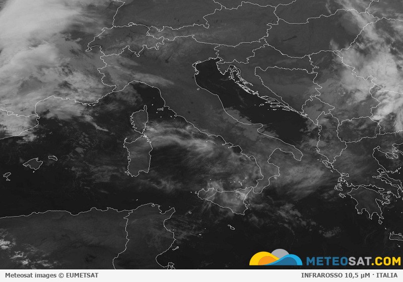 Immagine satellitare Meteosat aggiornata per l’Italia