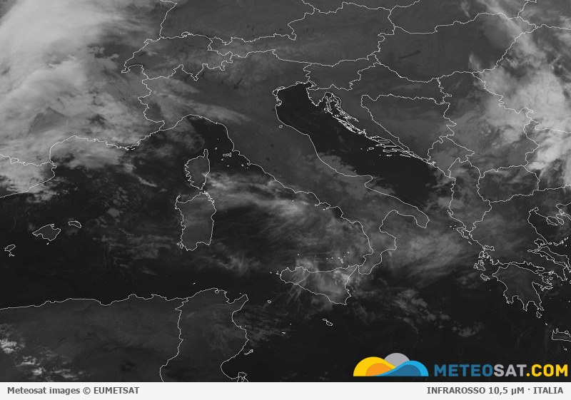 Immagine satellitare Meteosat aggiornata per l’Italia