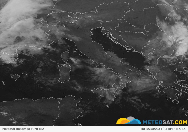 Immagine satellitare Meteosat aggiornata per l’Italia