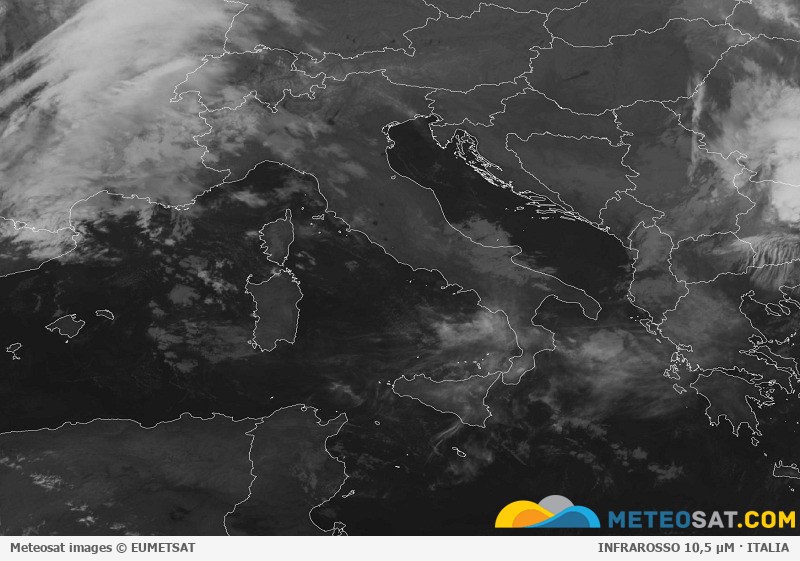 Immagine satellitare Meteosat aggiornata per l’Italia