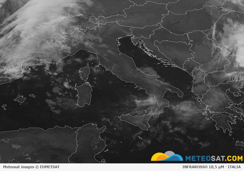 Immagine satellitare Meteosat aggiornata per l’Italia