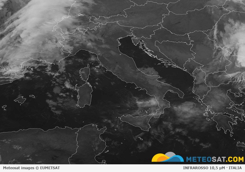 Immagine satellitare Meteosat aggiornata per l’Italia