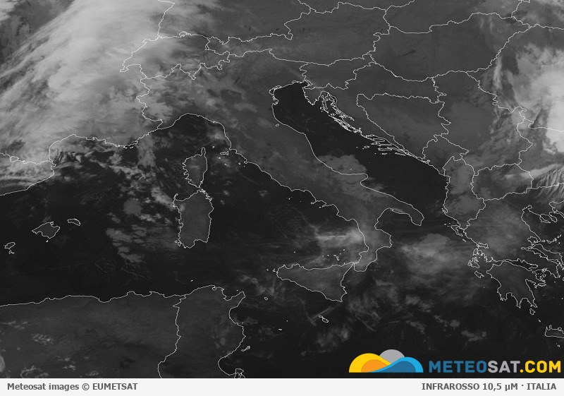 Immagine satellitare Meteosat aggiornata per l’Italia