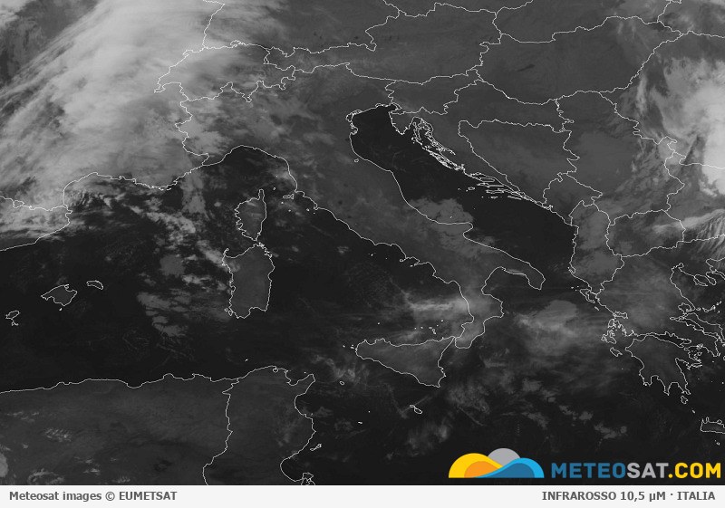 Immagine satellitare Meteosat aggiornata per l’Italia