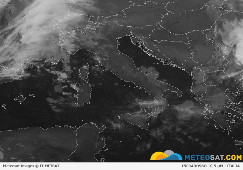 Immagine satellitare Meteosat aggiornata per l’Italia