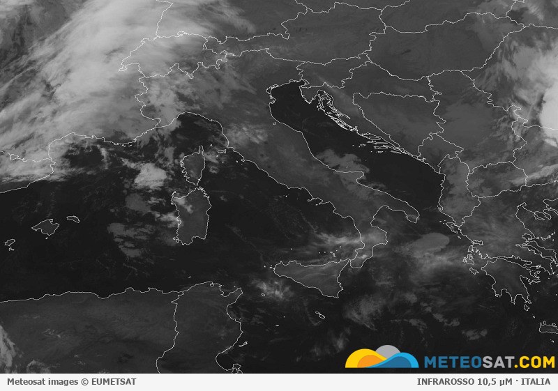 Immagine satellitare Meteosat aggiornata per l’Italia