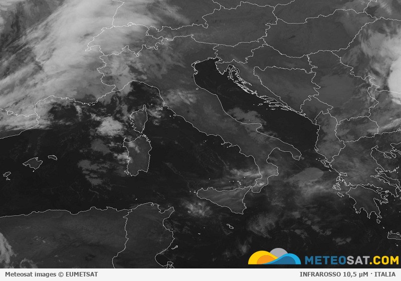 Immagine satellitare Meteosat aggiornata per l’Italia