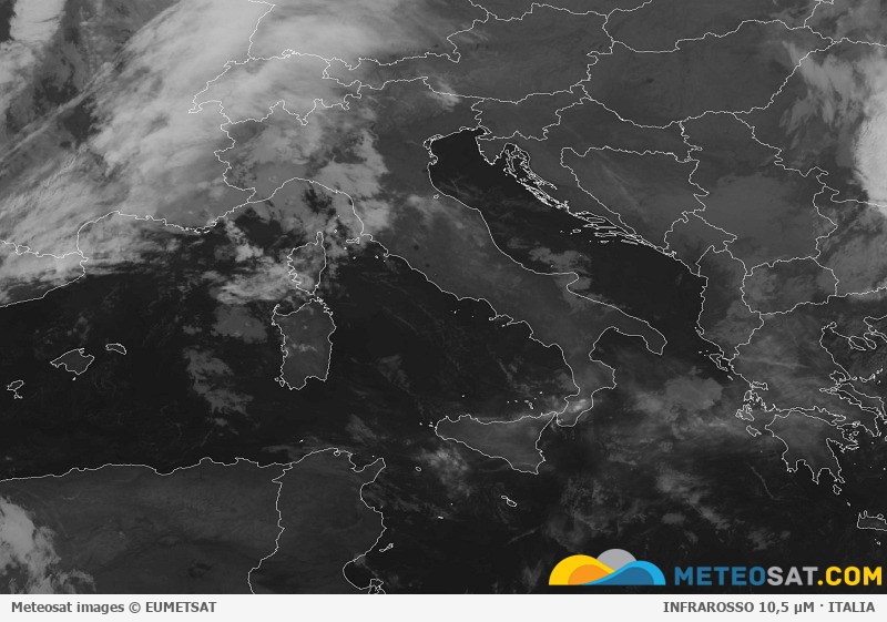 Immagine satellitare Meteosat aggiornata per l’Italia