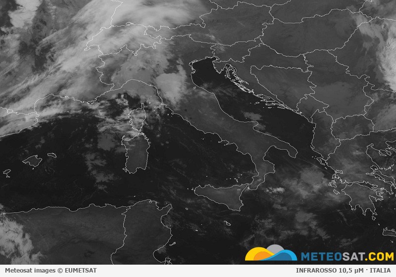 Immagine satellitare Meteosat aggiornata per l’Italia