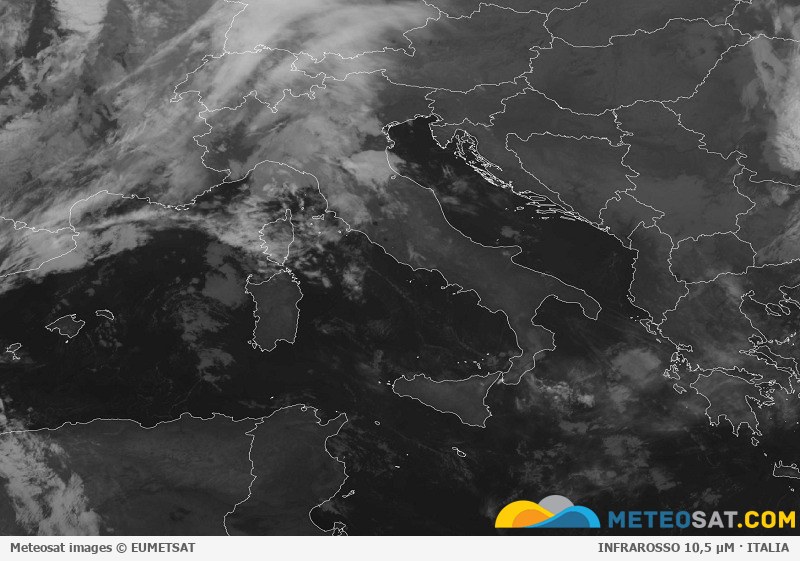 Immagine satellitare Meteosat aggiornata per l’Italia