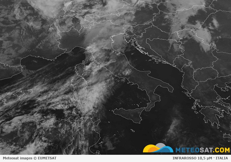 Immagine satellitare Meteosat aggiornata per l’Italia