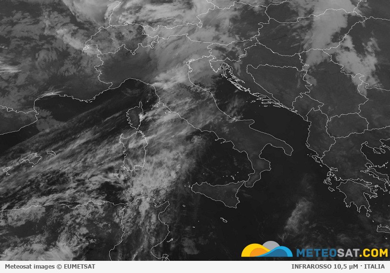 Immagine satellitare Meteosat aggiornata per l’Italia
