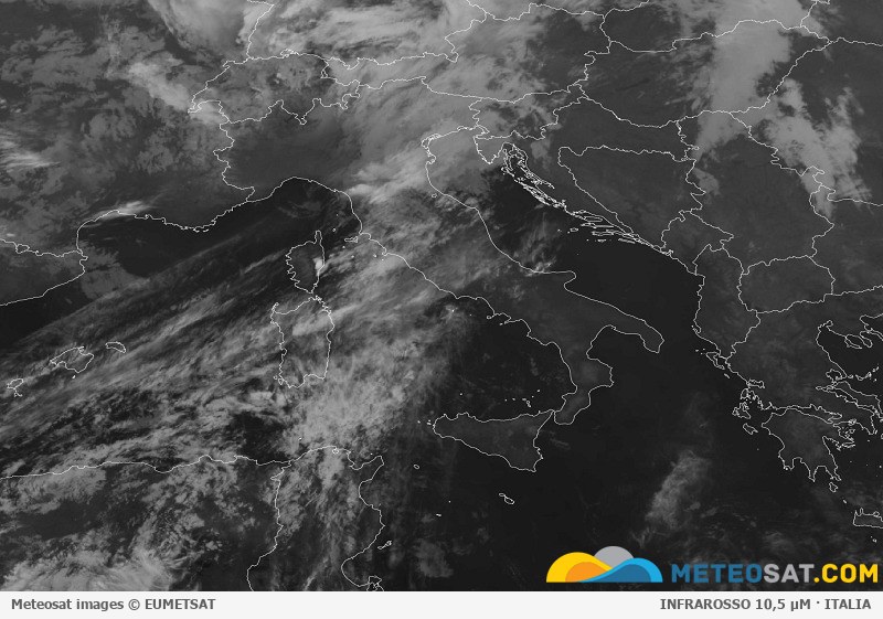 Immagine satellitare Meteosat aggiornata per l’Italia