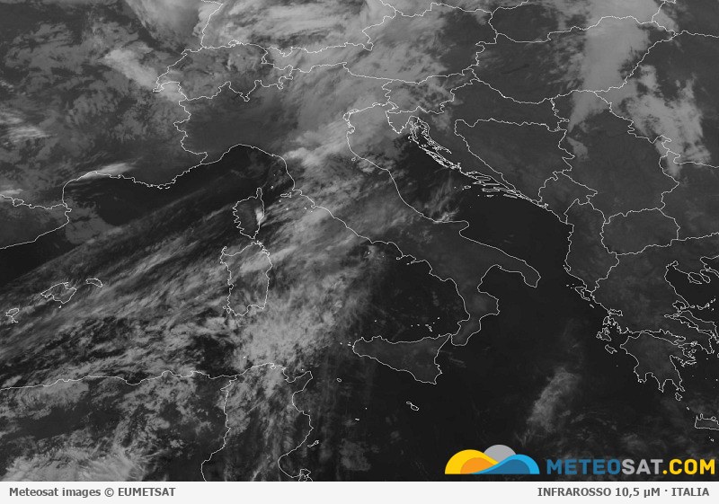 Immagine satellitare Meteosat aggiornata per l’Italia