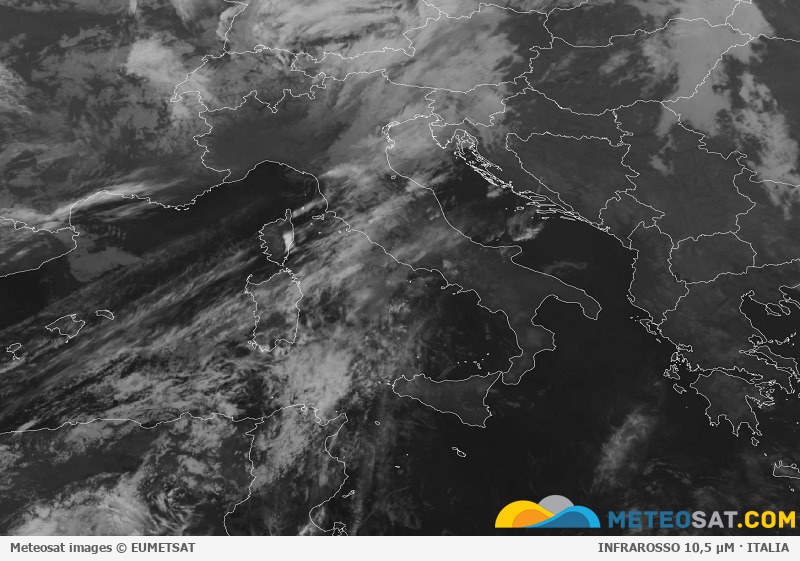 Immagine satellitare Meteosat aggiornata per l’Italia
