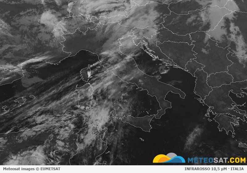 Immagine satellitare Meteosat aggiornata per l’Italia