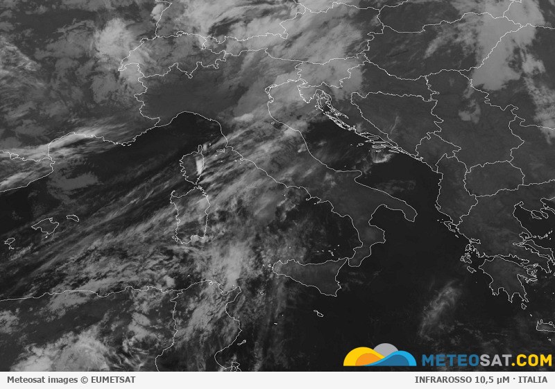 Immagine satellitare Meteosat aggiornata per l’Italia