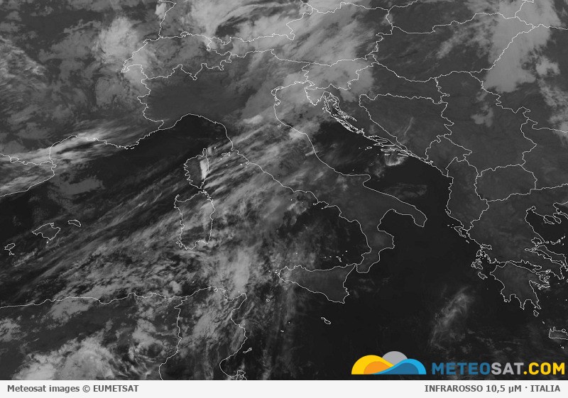 Immagine satellitare Meteosat aggiornata per l’Italia