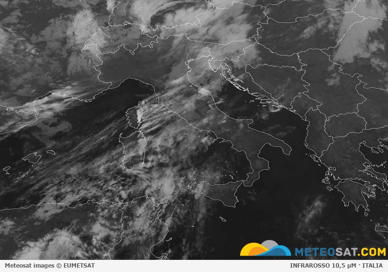Immagine satellitare Meteosat aggiornata per l’Italia