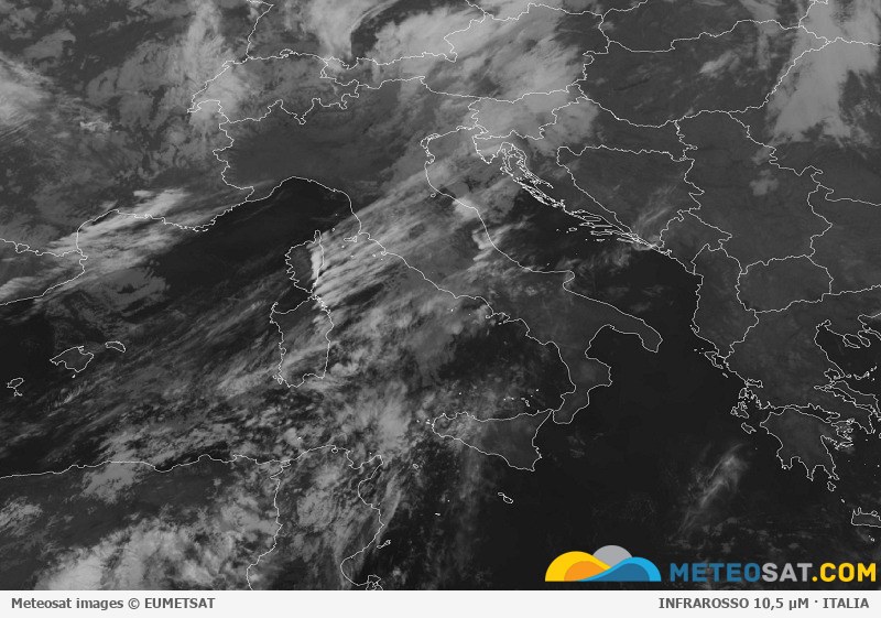 Immagine satellitare Meteosat aggiornata per l’Italia