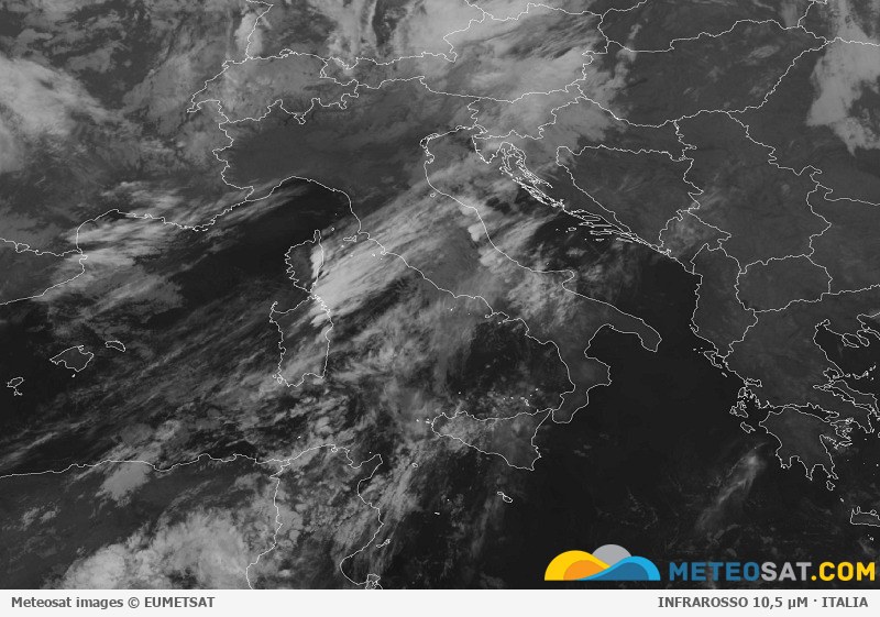 Immagine satellitare Meteosat aggiornata per l’Italia