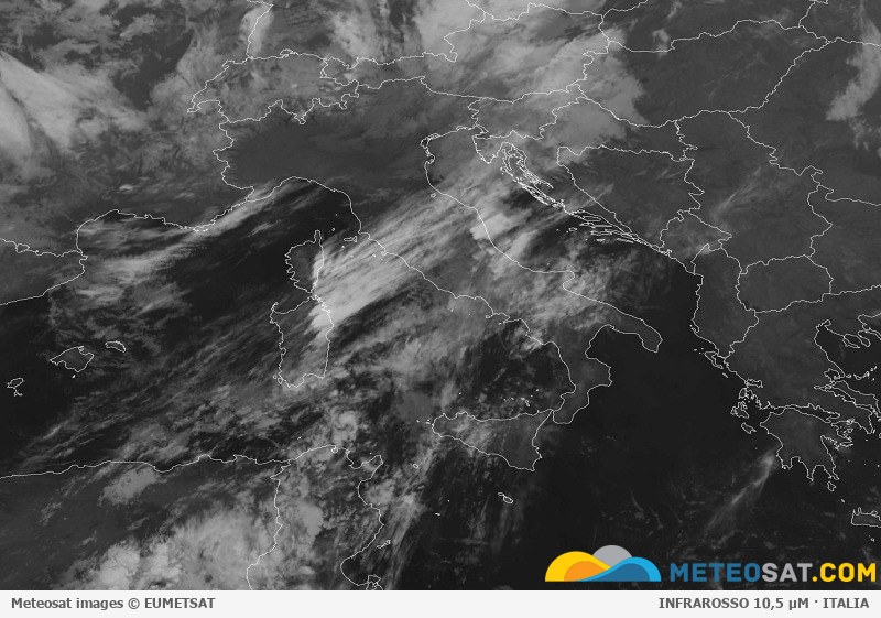 Immagine satellitare Meteosat aggiornata per l’Italia