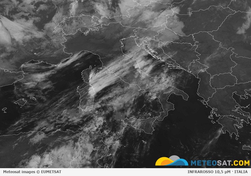 Immagine satellitare Meteosat aggiornata per l’Italia