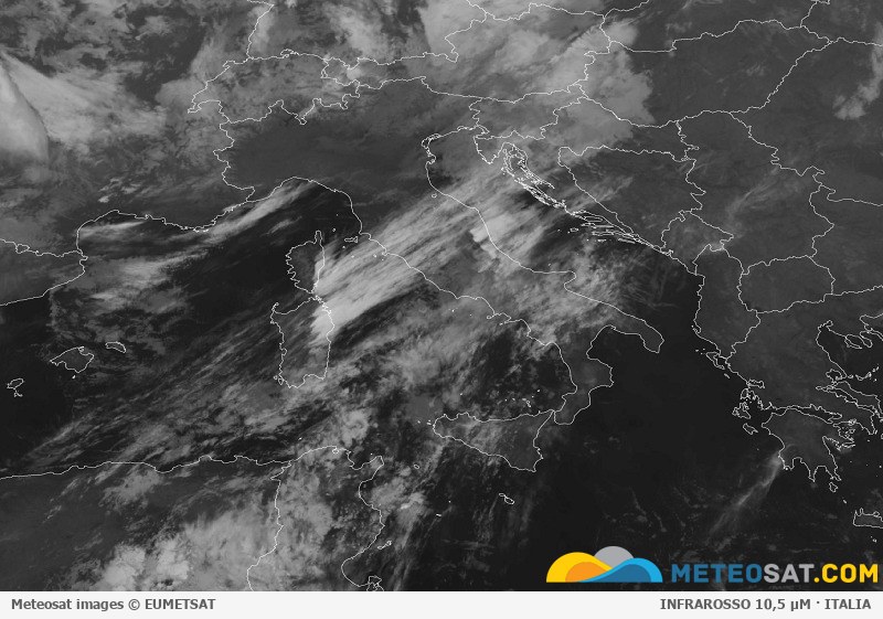 Immagine satellitare Meteosat aggiornata per l’Italia