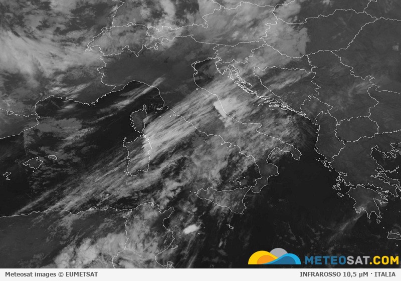 Immagine satellitare Meteosat aggiornata per l’Italia